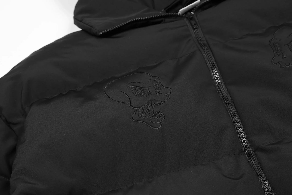 Devil | Black Hooded Puffer Jacket - OMYGOODS