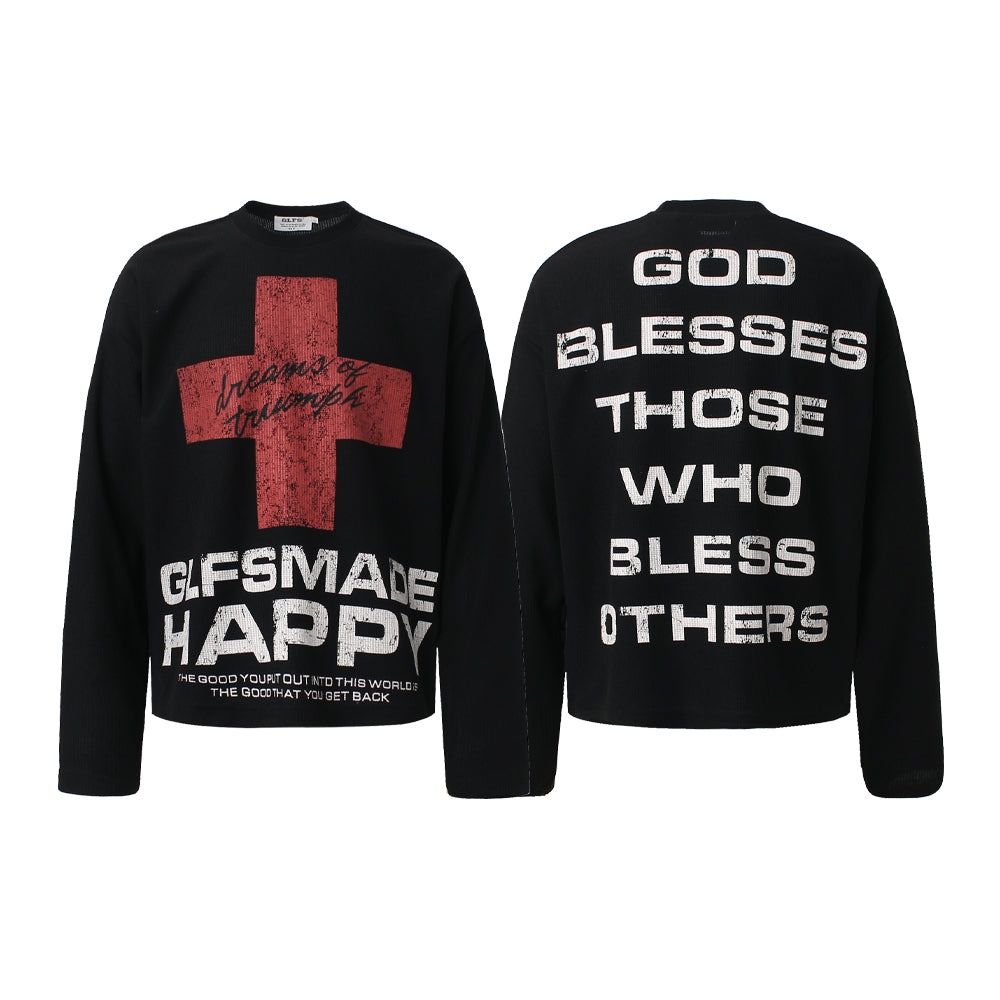 Distressed Cross Graphic | Punk Sweatshirt - OMYGOODS