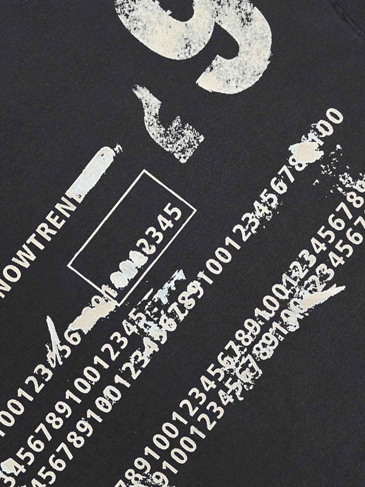 Omygoods Distressed Digital Print T-Shirt