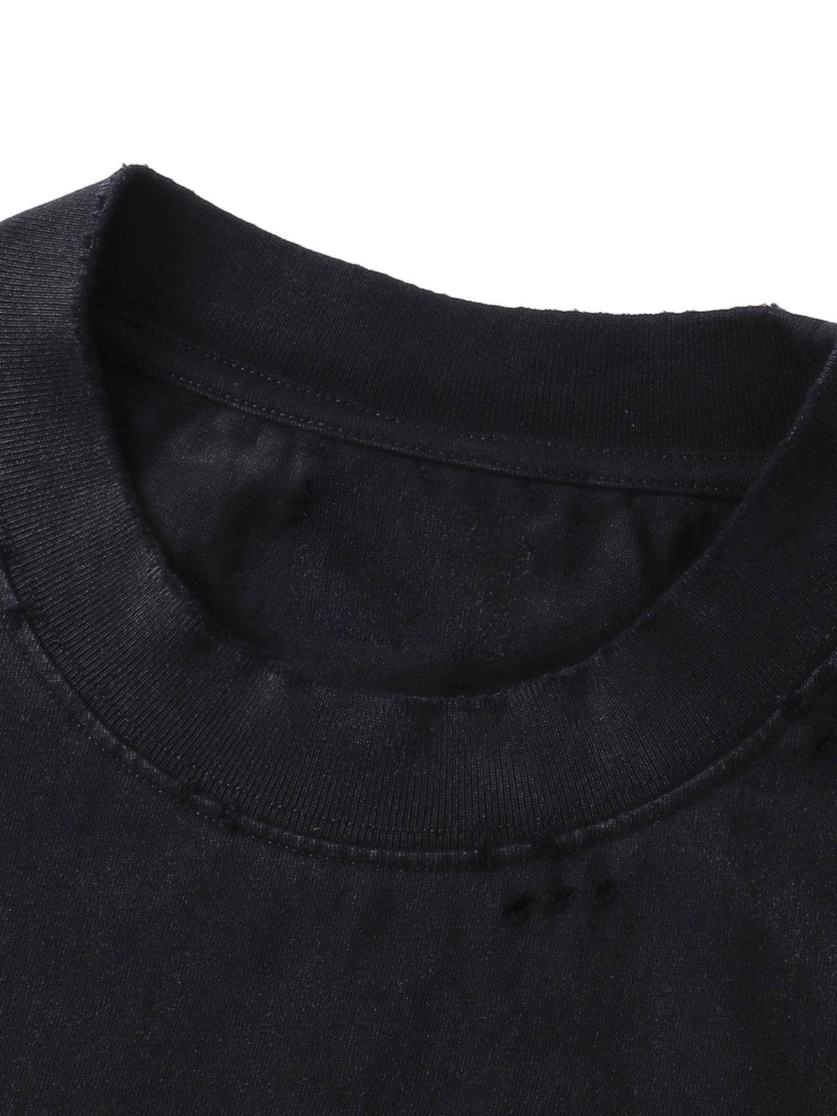 Omygoods Distressed Digital Print T-Shirt