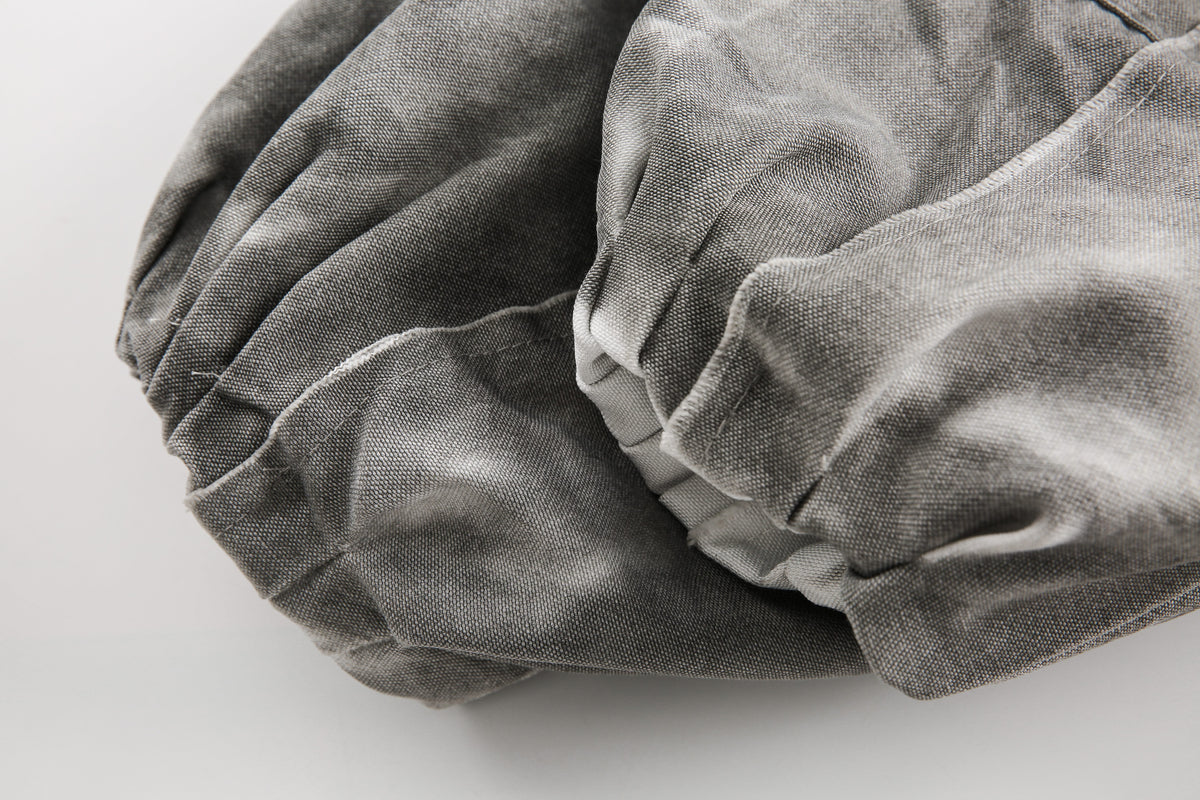 Distressed Embroidered | Padded Hooded Jacket - OMYGOODS