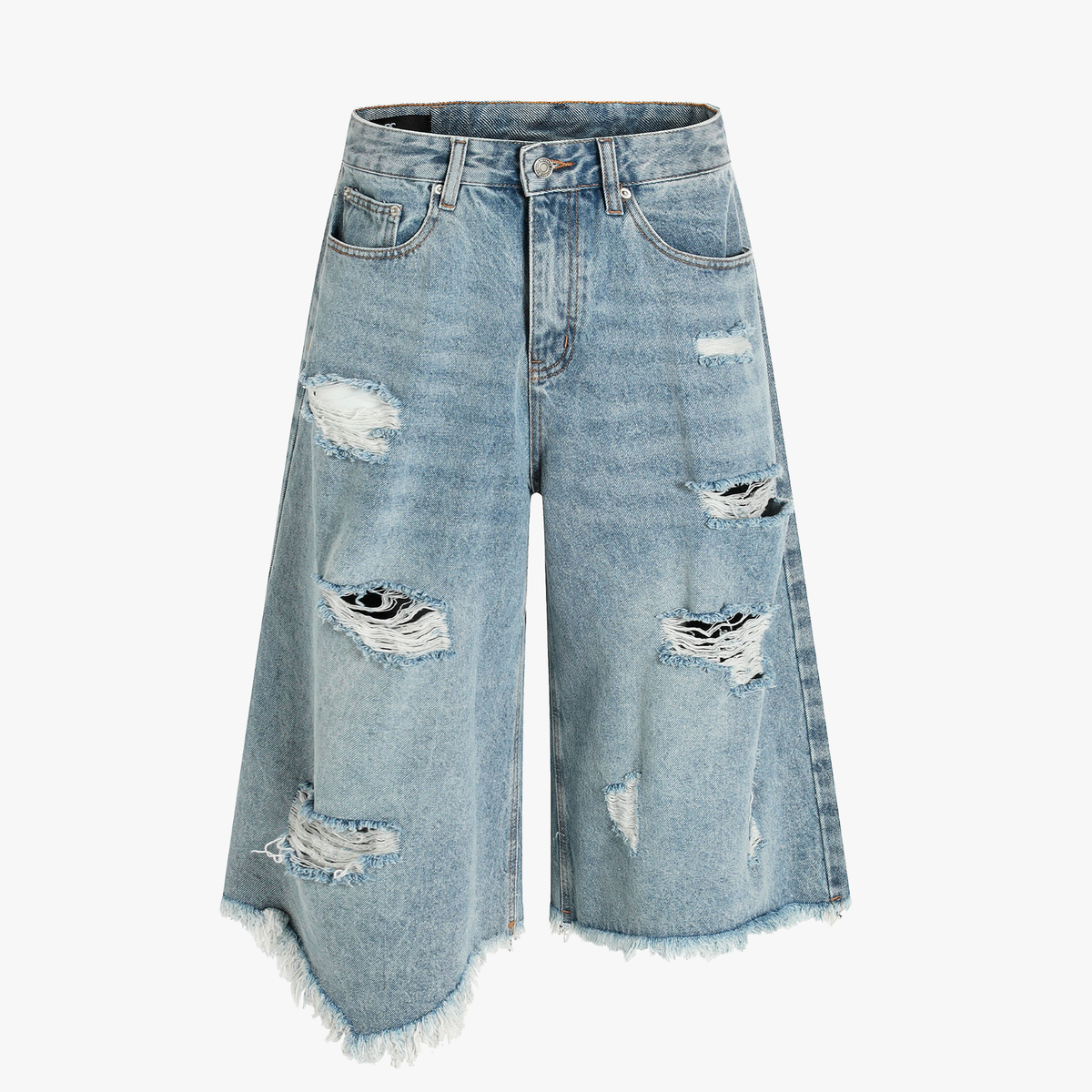 Distressed Light Wash Denim Shorts - OMYGOODS