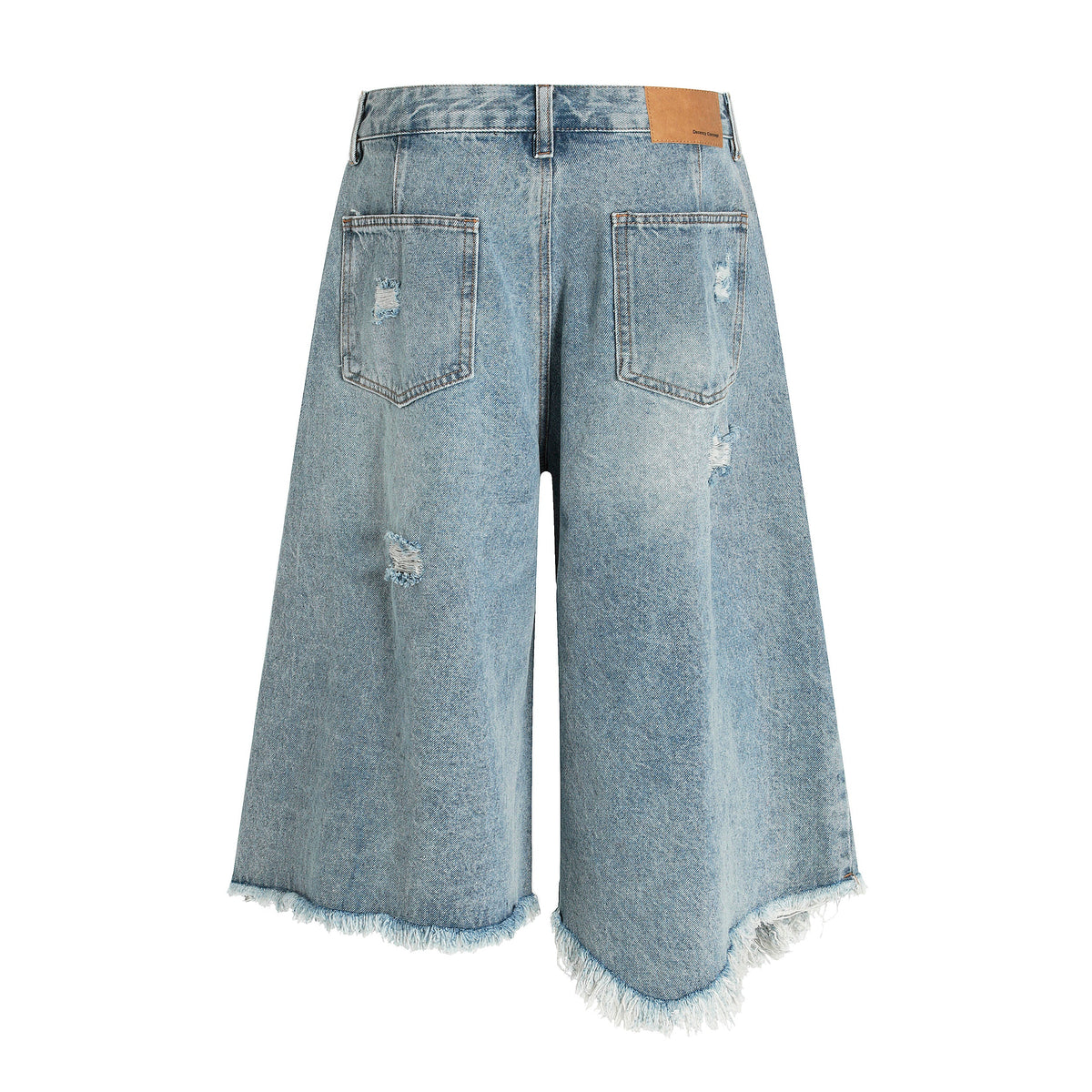 Distressed Light Wash Denim Shorts - OMYGOODS