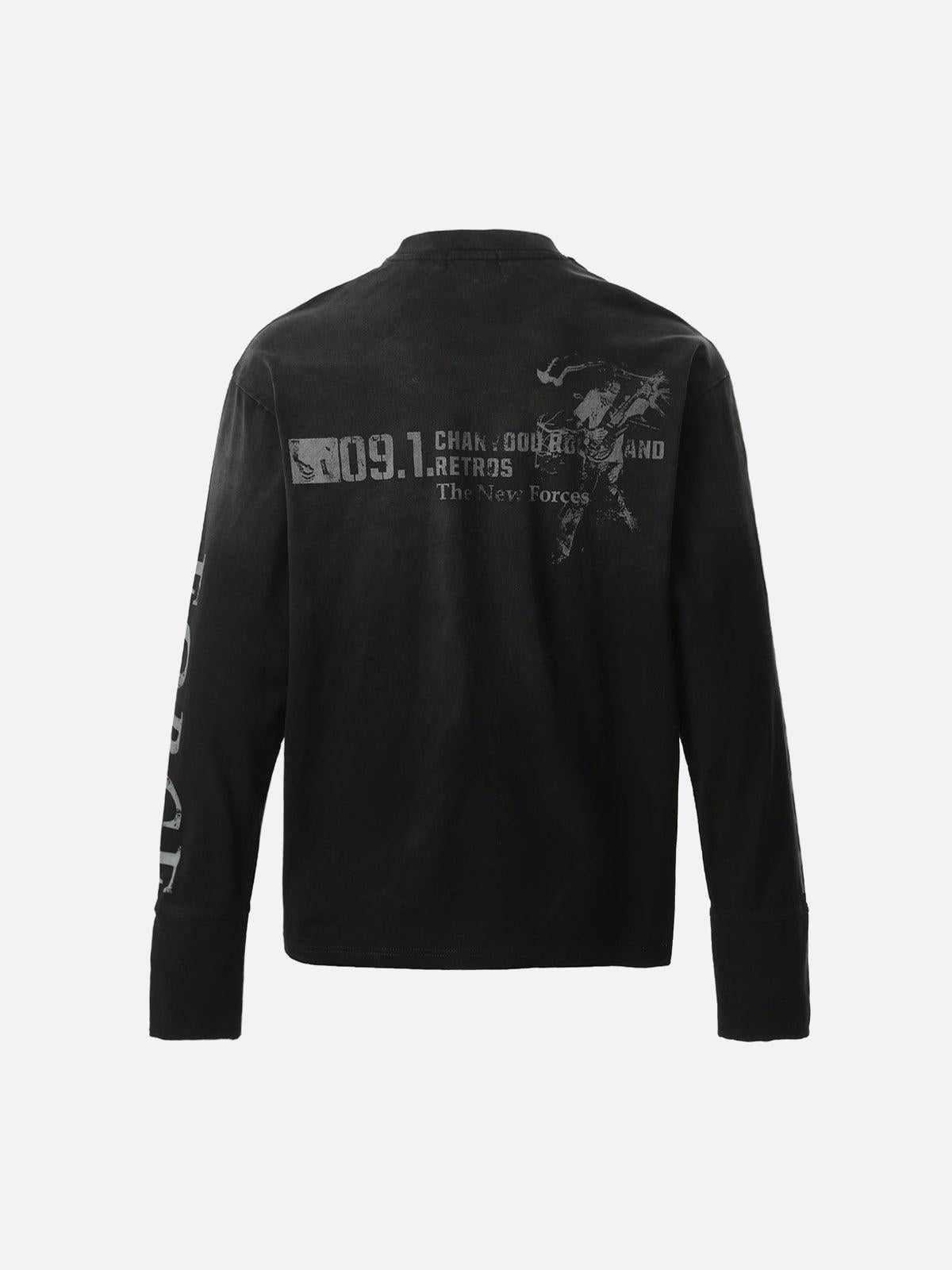 Omygoods Distressed NO. 09 Long Sleeve T-Shirt