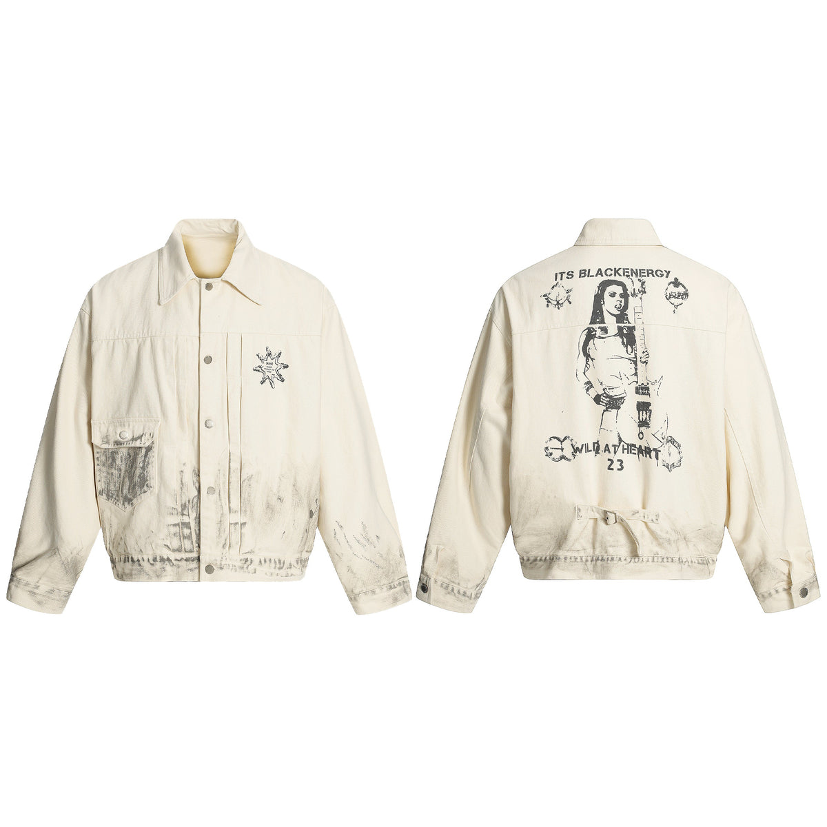 Distressed Washed Graphic | Street Jacket - OMYGOODS