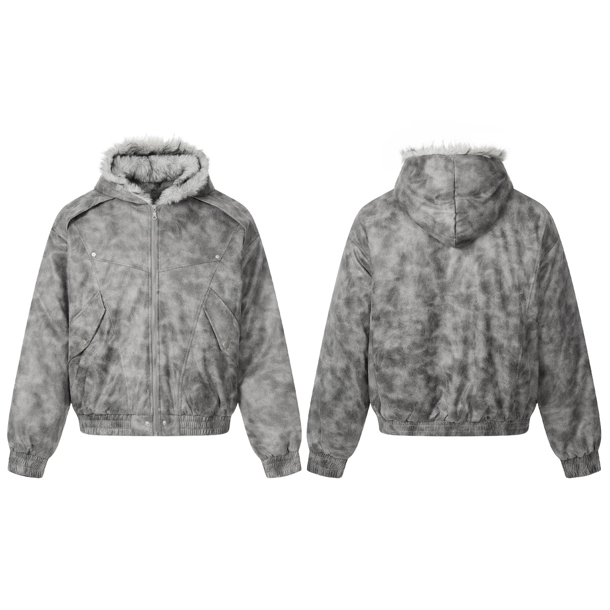 Distressed Washed | Hooded Oversized Jacket - OMYGOODS