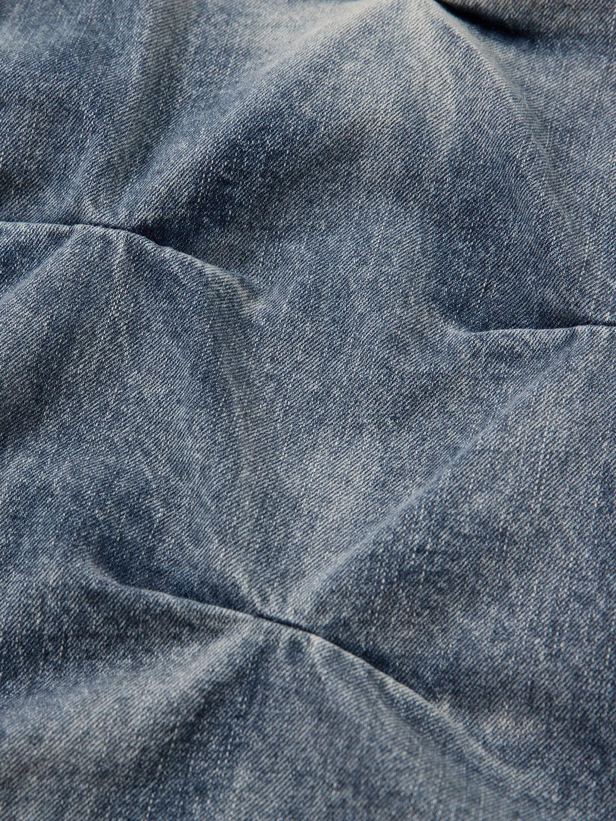 Omygoods Distressed Washed Pleated Jeans