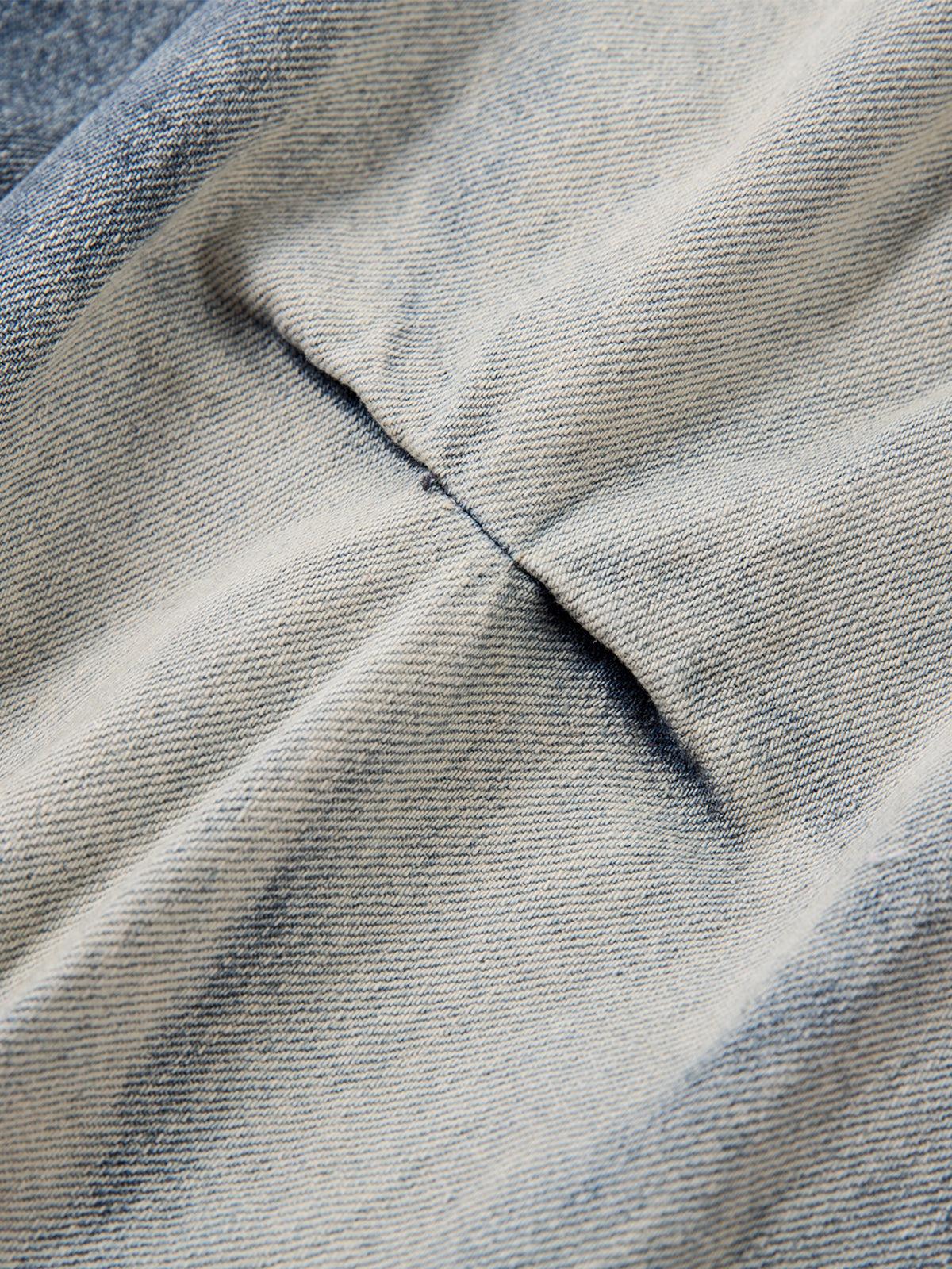 Omygoods Distressed Washed Pleated Jeans