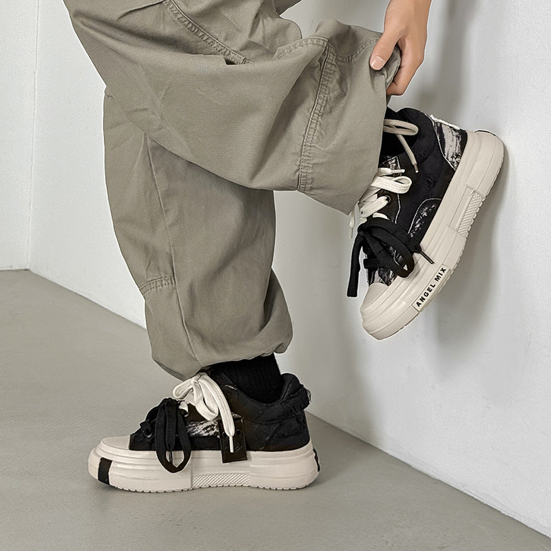 Duo Lace | Platform Canvas Sneakers - OMYGOODS