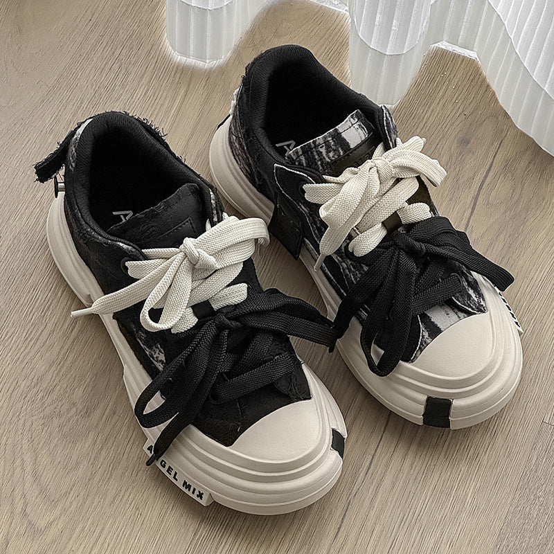 Duo Lace | Platform Canvas Sneakers - OMYGOODS
