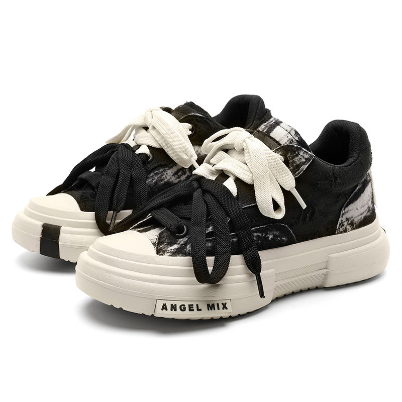 Duo Lace | Platform Canvas Sneakers - OMYGOODS