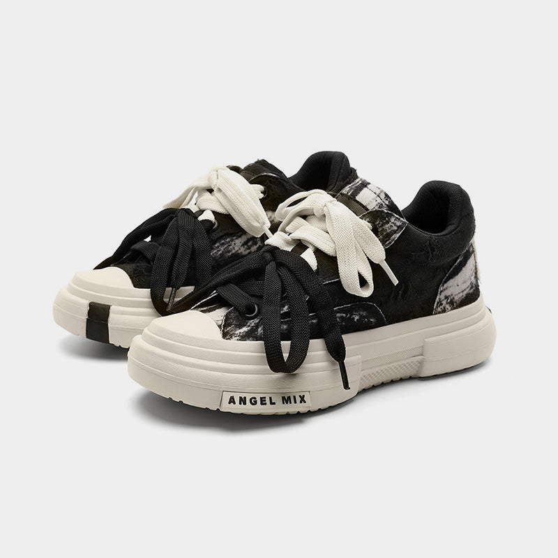Duo Lace | Platform Canvas Sneakers - OMYGOODS
