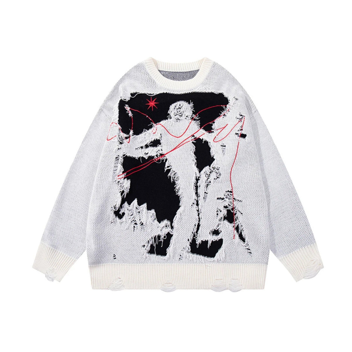 Crimson Stitch Void Sweater