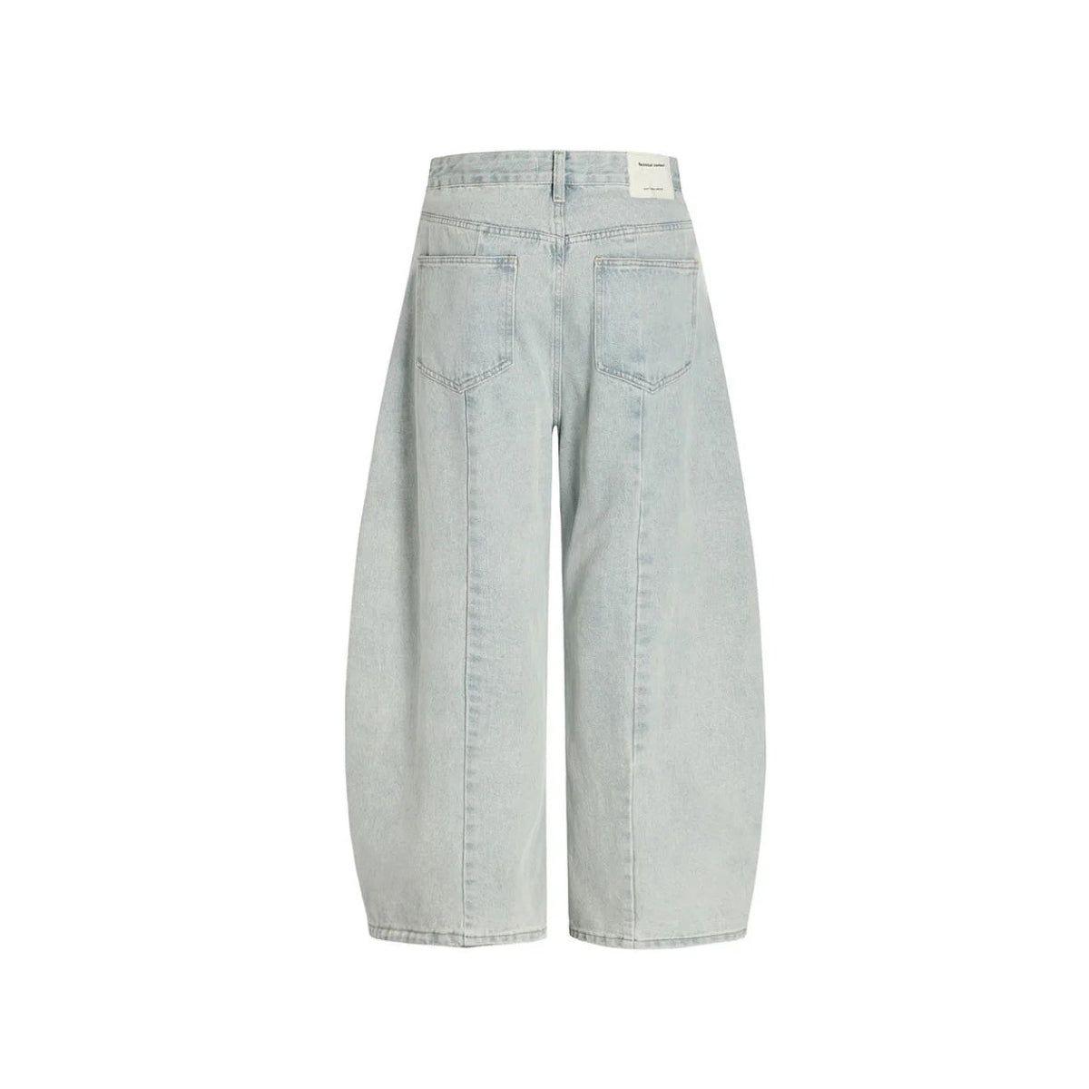 Ice Wash Panelled Barrel Jeans
