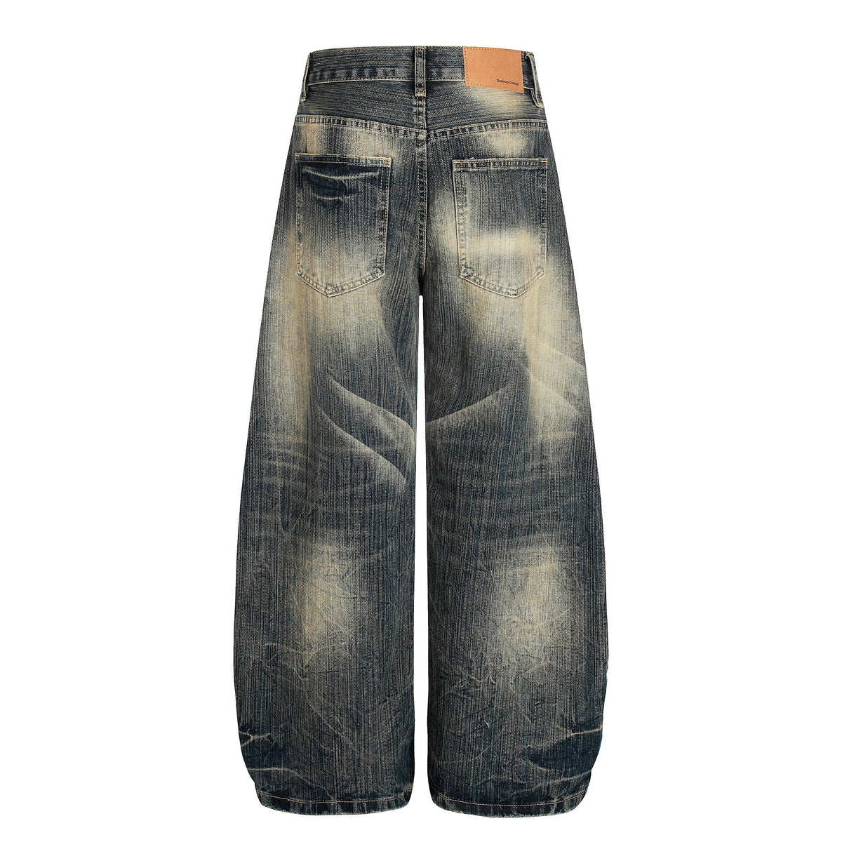 Echo Fade | Distressed Wash Wide-Leg Jeans - OMYGOODS