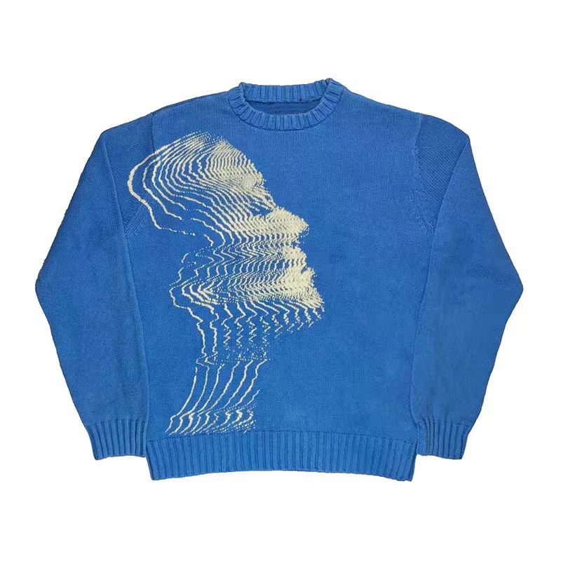 Echoed Visions | Abstract Face Art Sweater - OMYGOODS