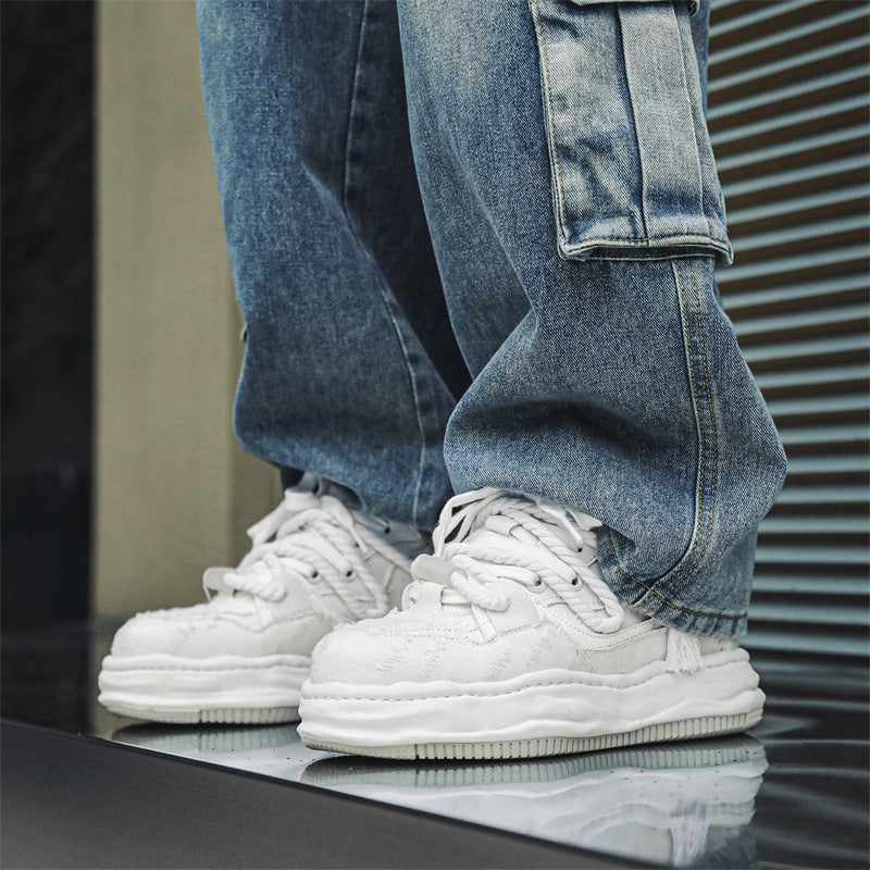 Edge | Distressed Platform Sneakers - OMYGOODS