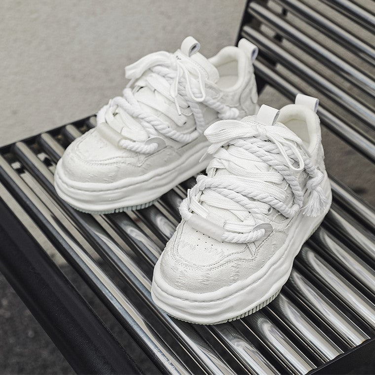 Edge | Distressed Platform Sneakers - OMYGOODS