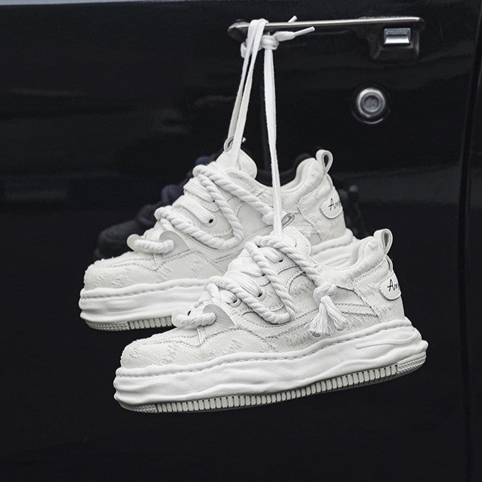Edge | Distressed Platform Sneakers - OMYGOODS
