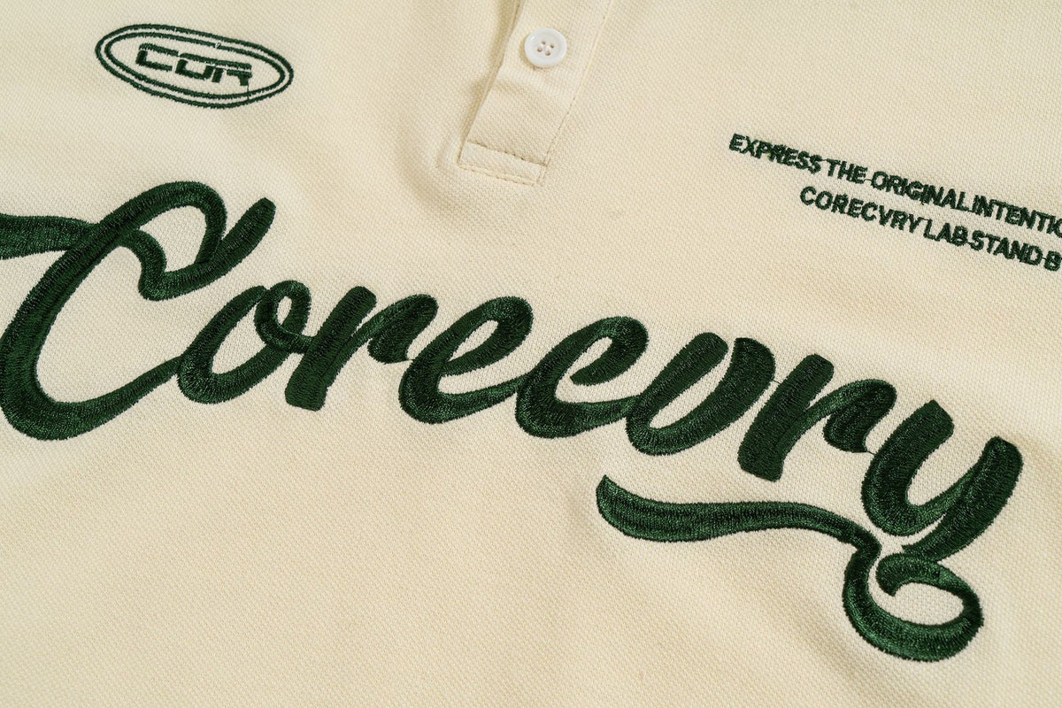 Embro Core |  Embroidered Varsity Polo Shirt - OMYGOODS