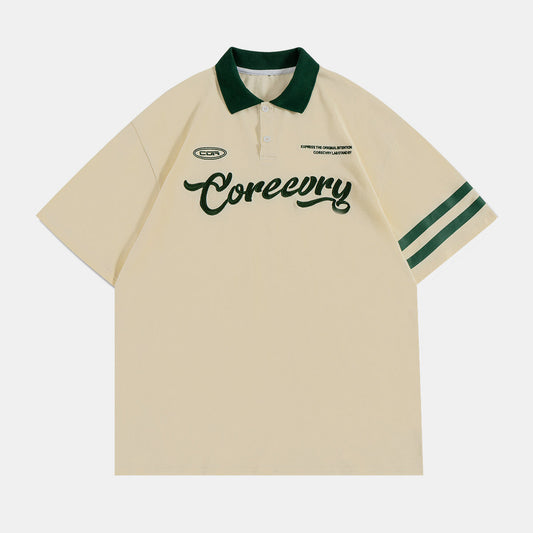Embro Core |  Embroidered Varsity Polo Shirt - OMYGOODS
