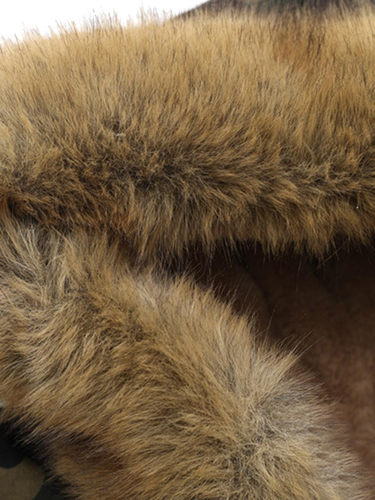 Omygoods Embroidered Detachable Fur Hooded Jacket