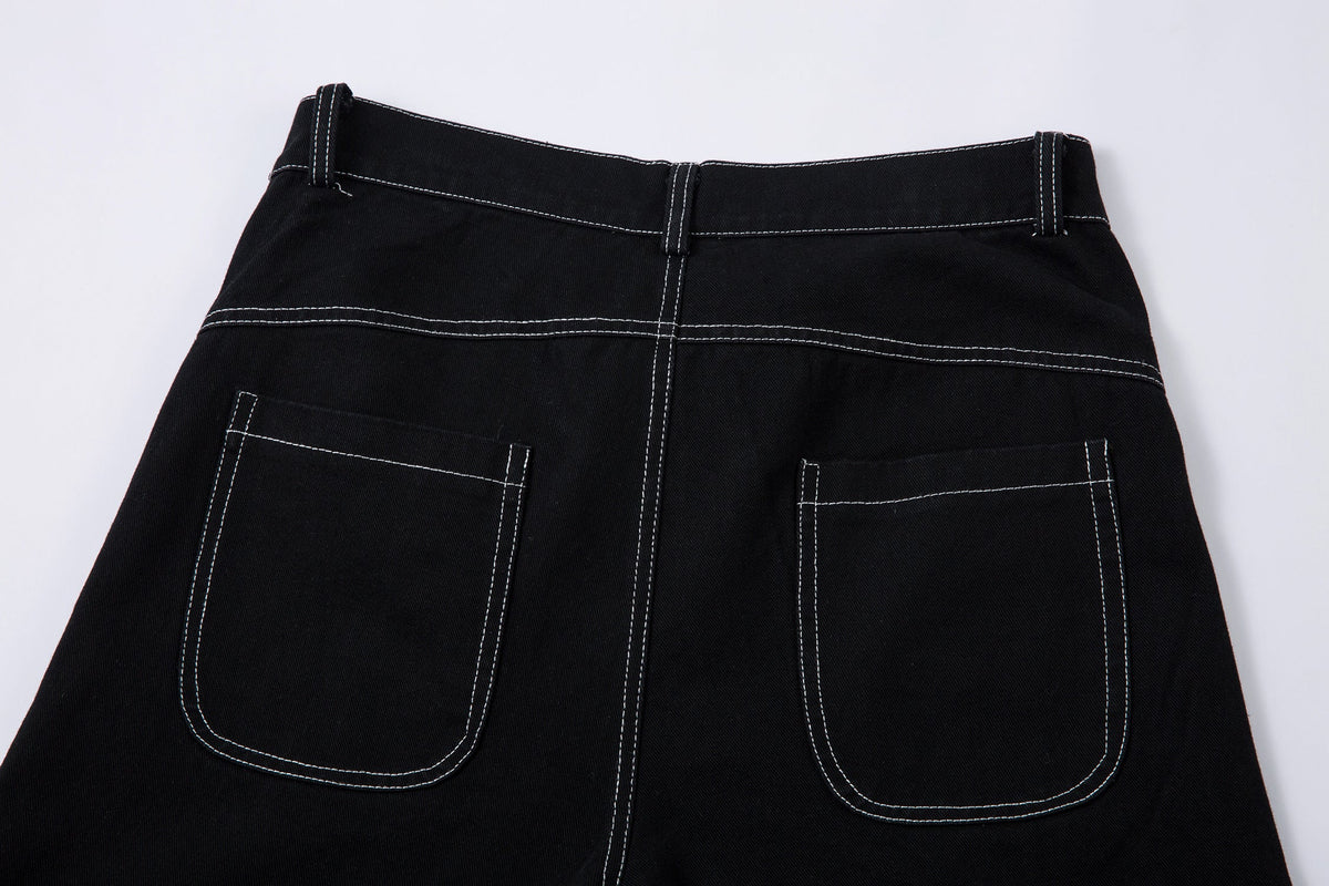 Embroidered Flame | Baggy Jeans - OMYGOODS