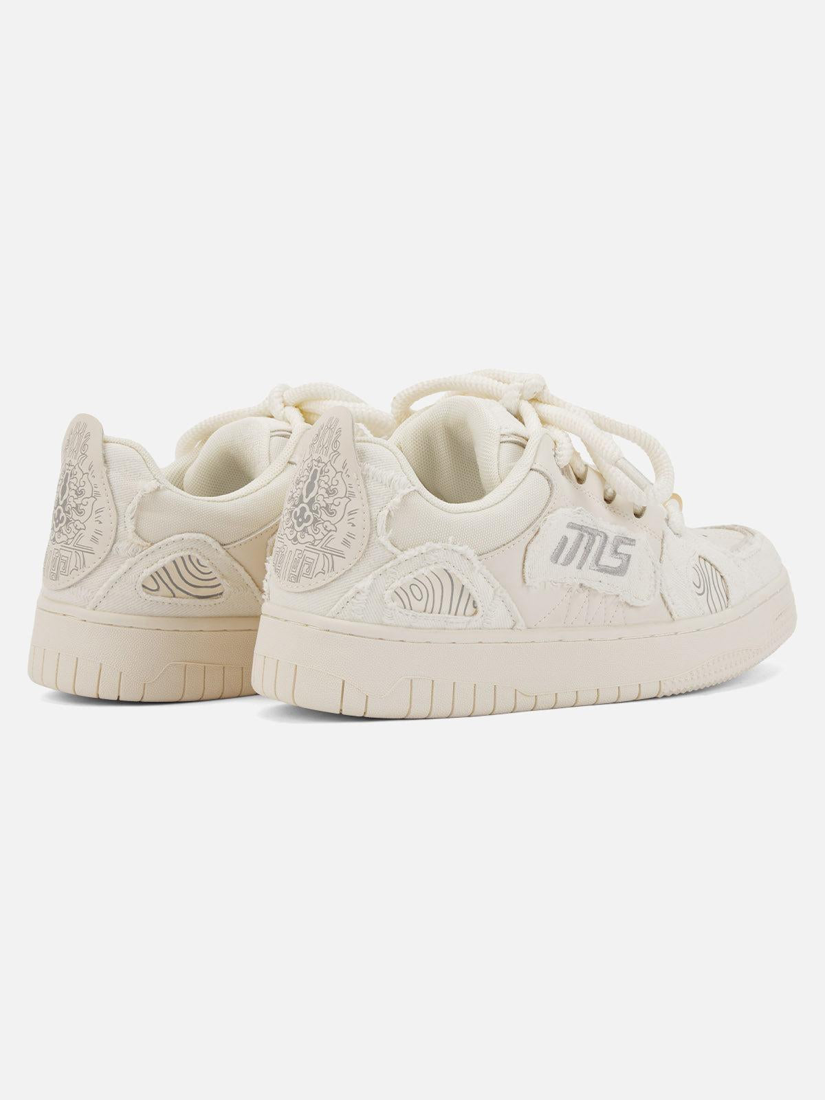 Omygoods Embroidered Letter Shoes