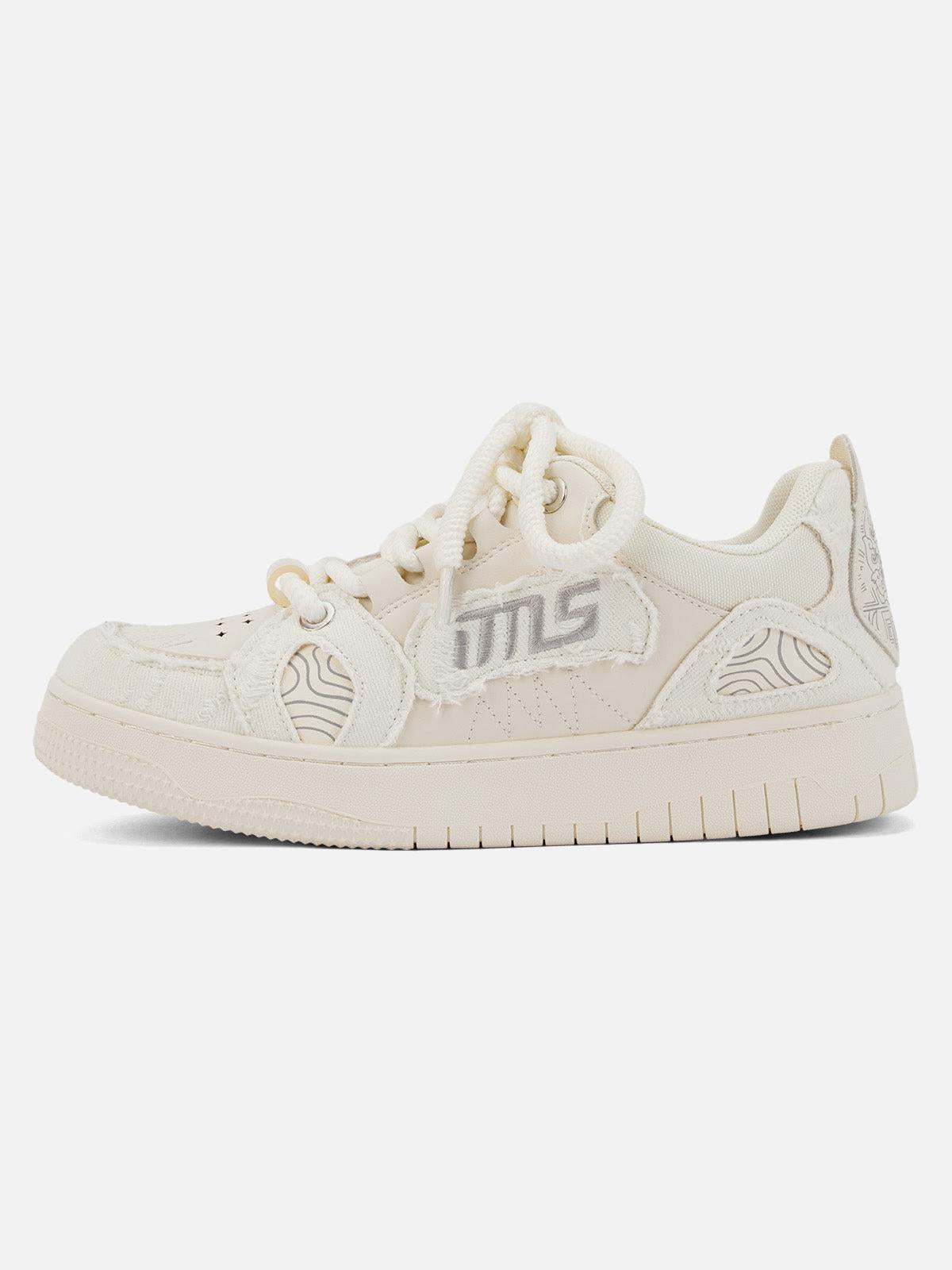 Omygoods Embroidered Letter Shoes