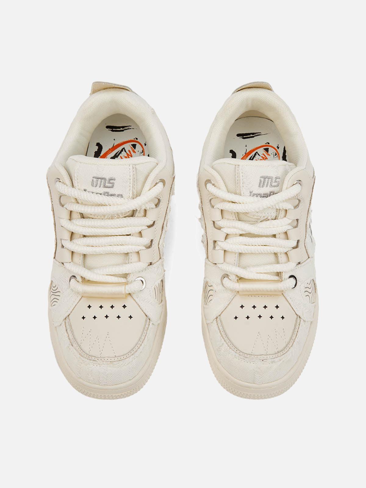 Omygoods Embroidered Letter Shoes