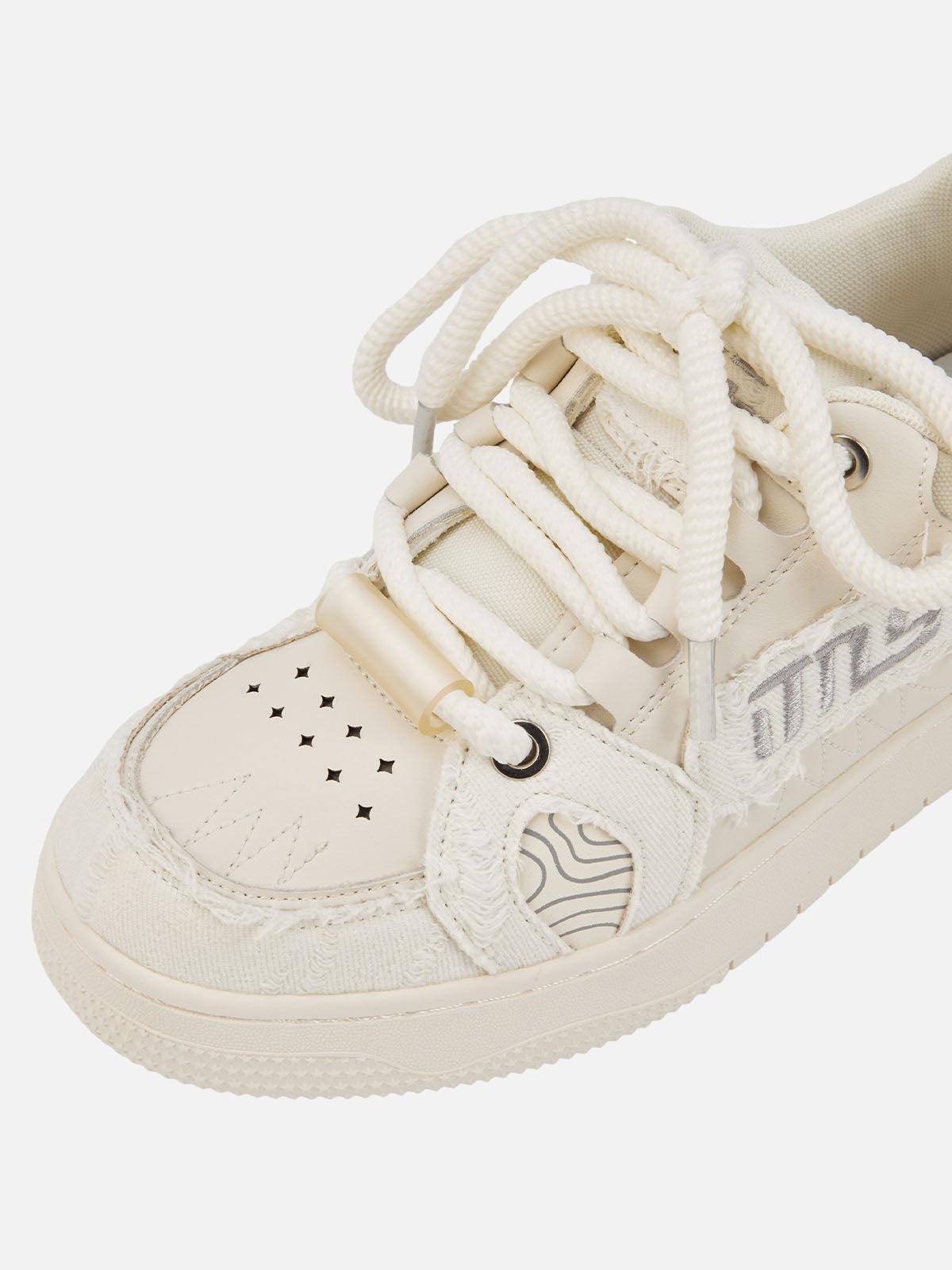 Omygoods Embroidered Letter Shoes