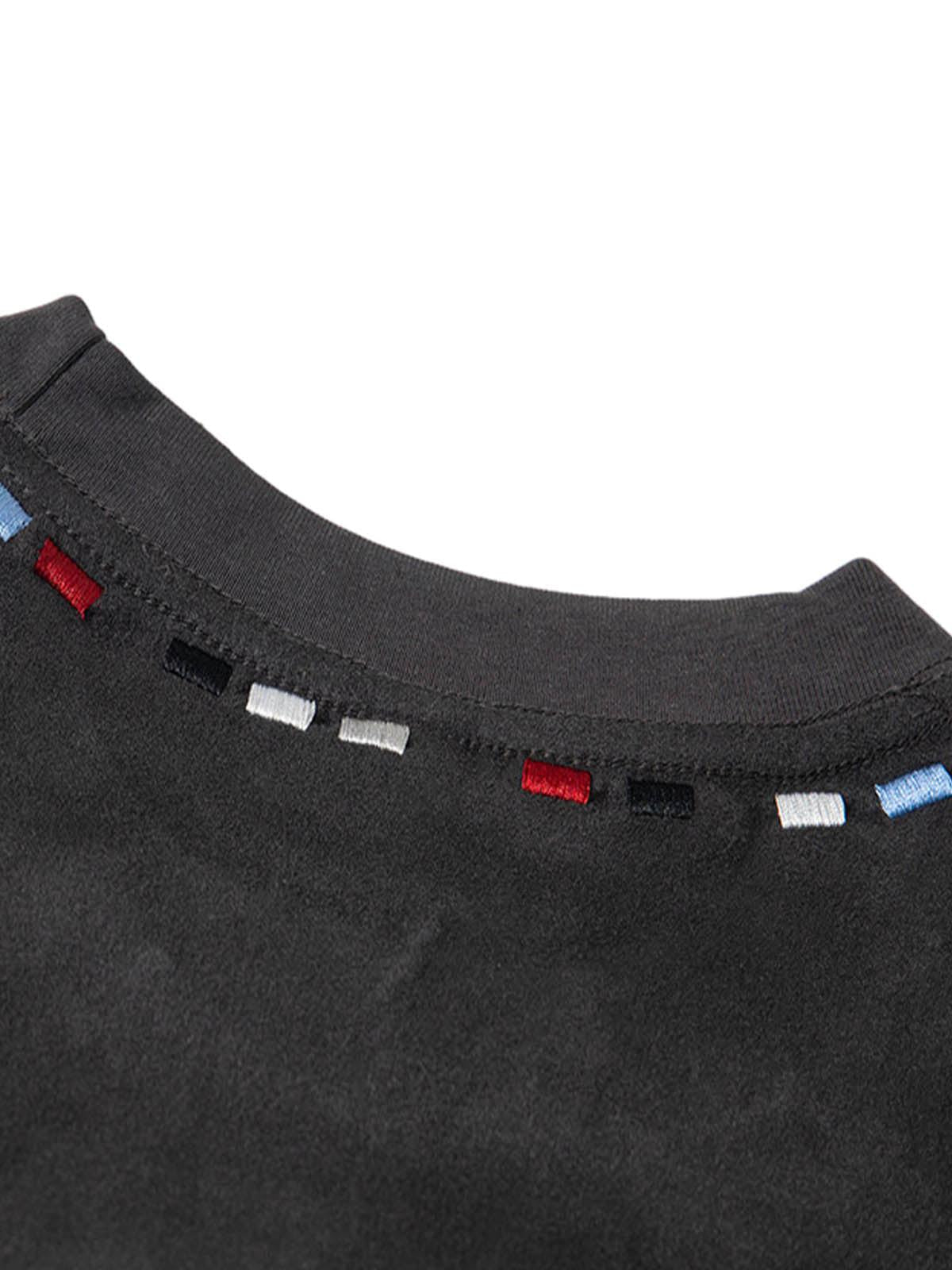 Omygoods Embroidered Neckline Oversized T-Shirt