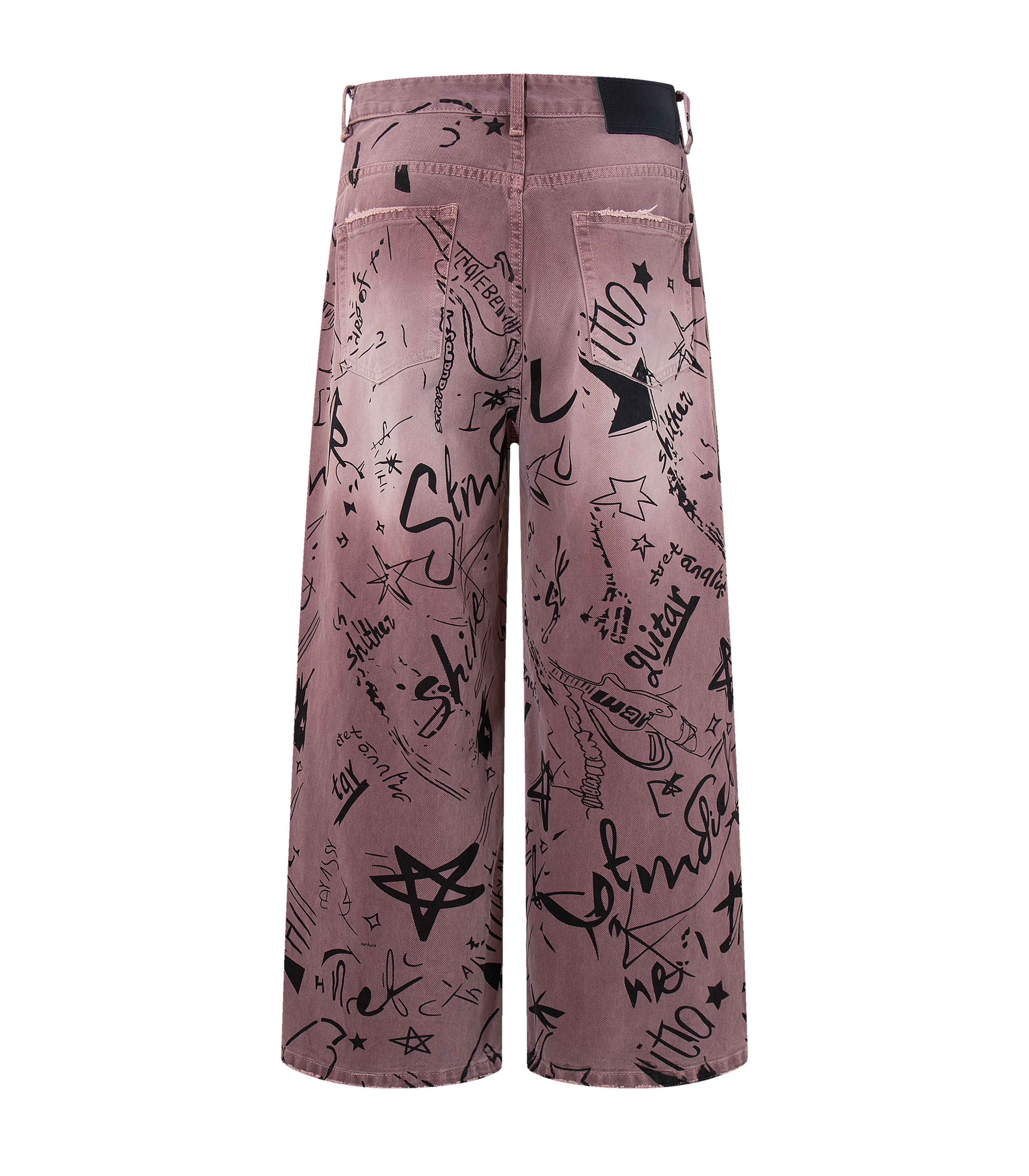 MAROON GRAFFITI DENIM