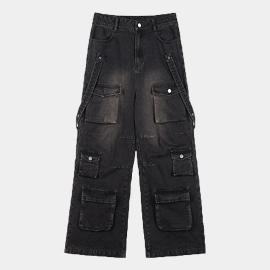 Washed Denim | Cargo Pants