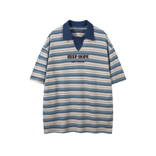 Keep Hope Stripe Polo T-shirt