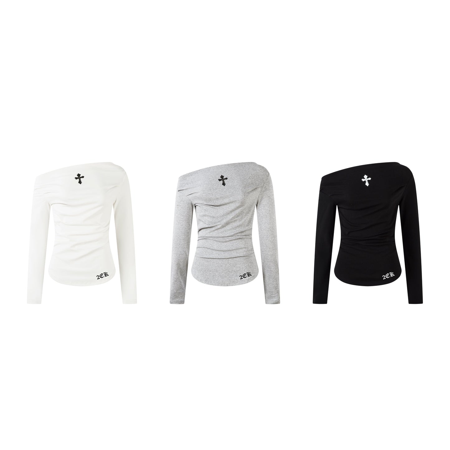 Cross Drape | One Shoulder Ruched Tee