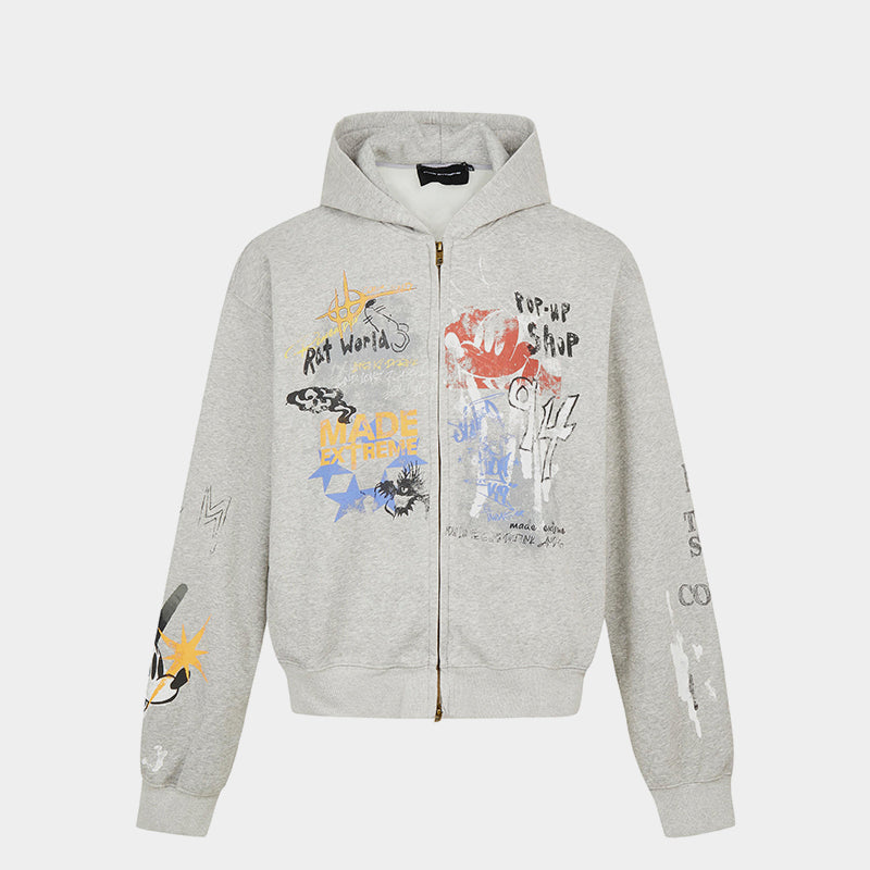 Grunge Graffiti | Full-Zip Hoodie