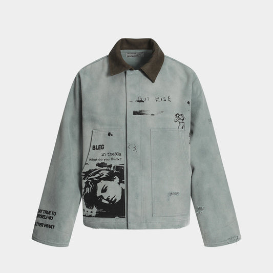 Retro Sketch Print | Detroit Jacket