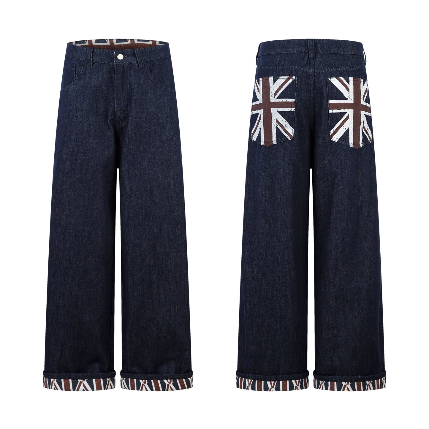 Retro Spliced Streetwear Denim | Y2K Wide Leg Baggy Jeans