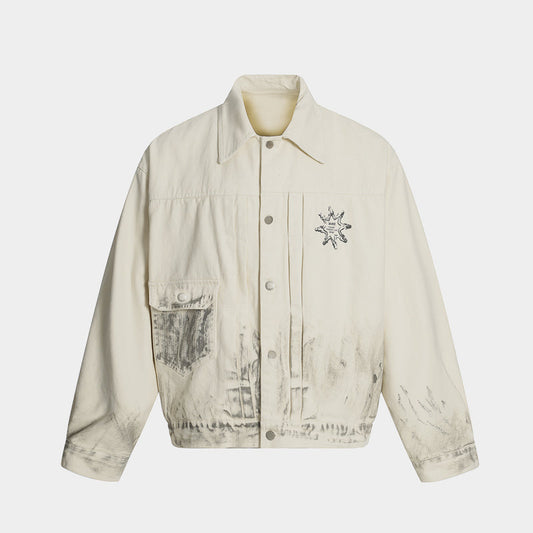 Distressed Washed Graphic | Street Jacket