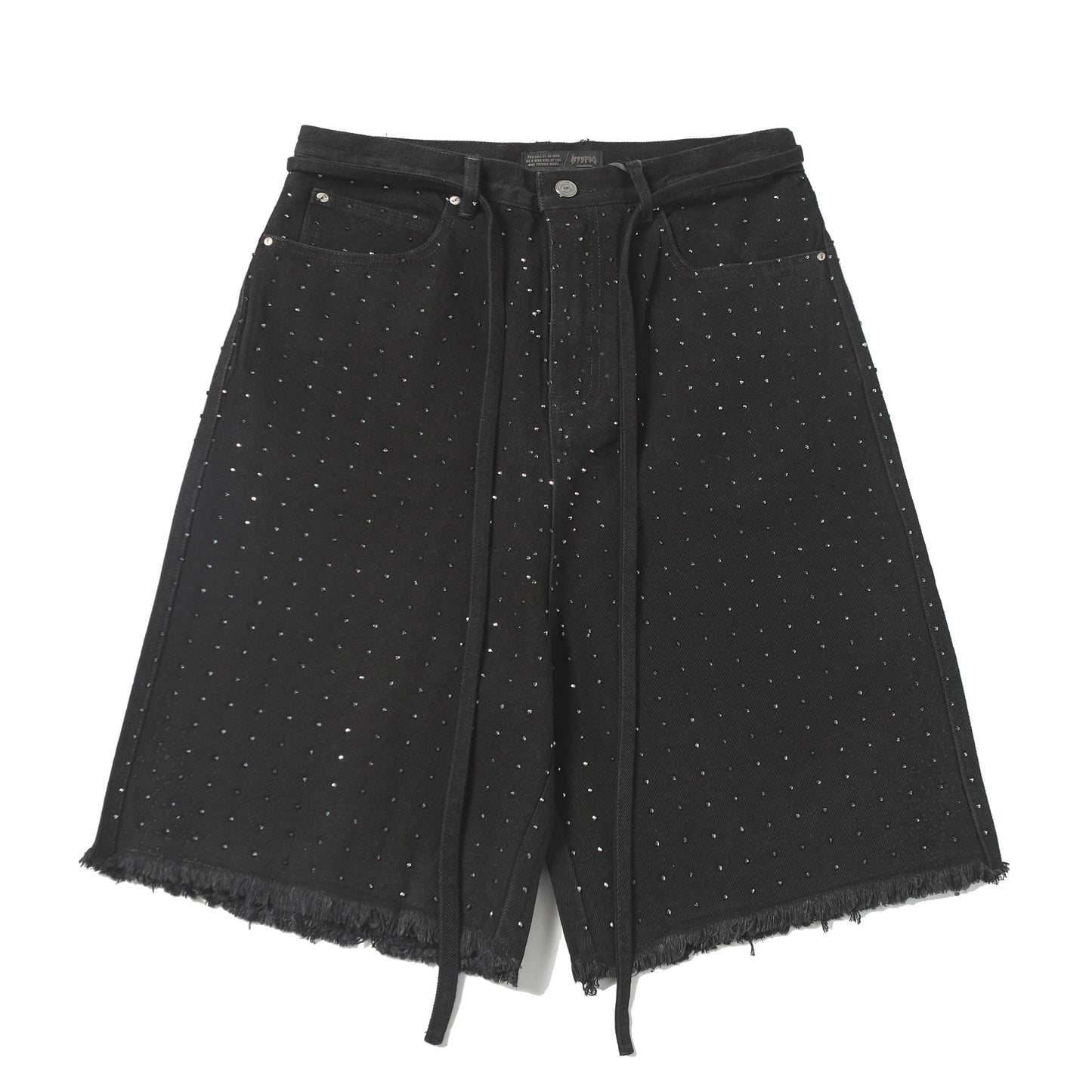 Rhinestone Frayed | Denim Shorts