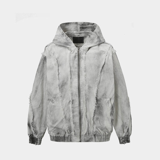Washed Fray Edge | Hooded Jacket