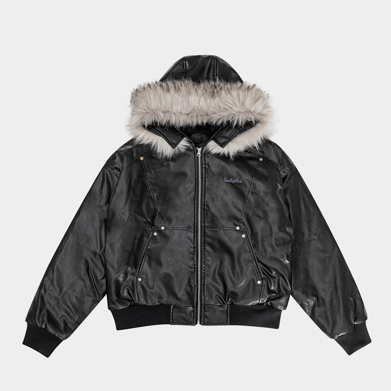 Moto Style | Faux Fur PU Jacket