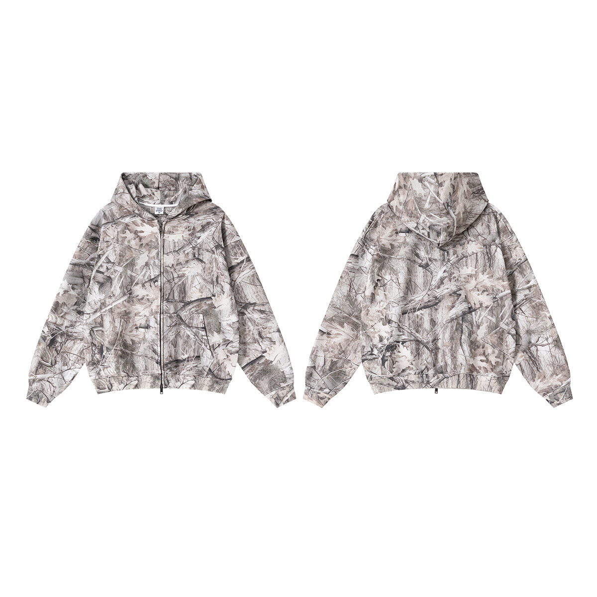 Forest Camo | Oversized Zip-Up Hoodie - OMYGOODS