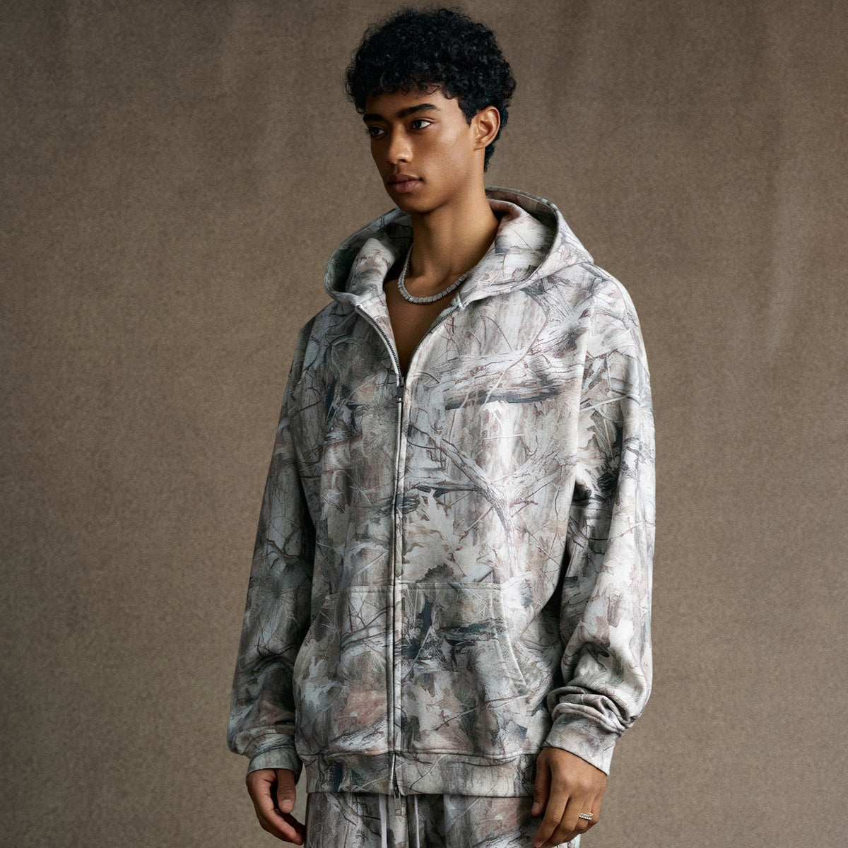 Forest Camo | Oversized Zip-Up Hoodie - OMYGOODS