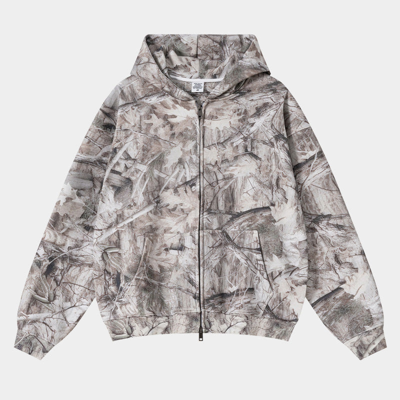 Forest Camo | Oversized Zip-Up Hoodie - OMYGOODS