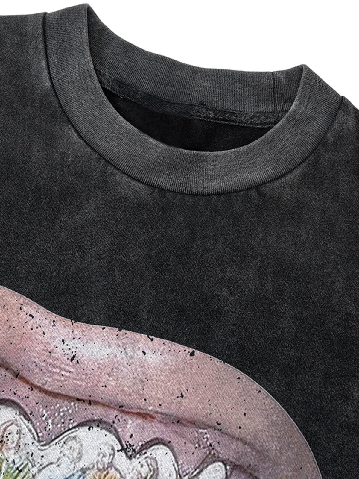 Omygoods Full Diamond Tooth Pattern T-Shirt