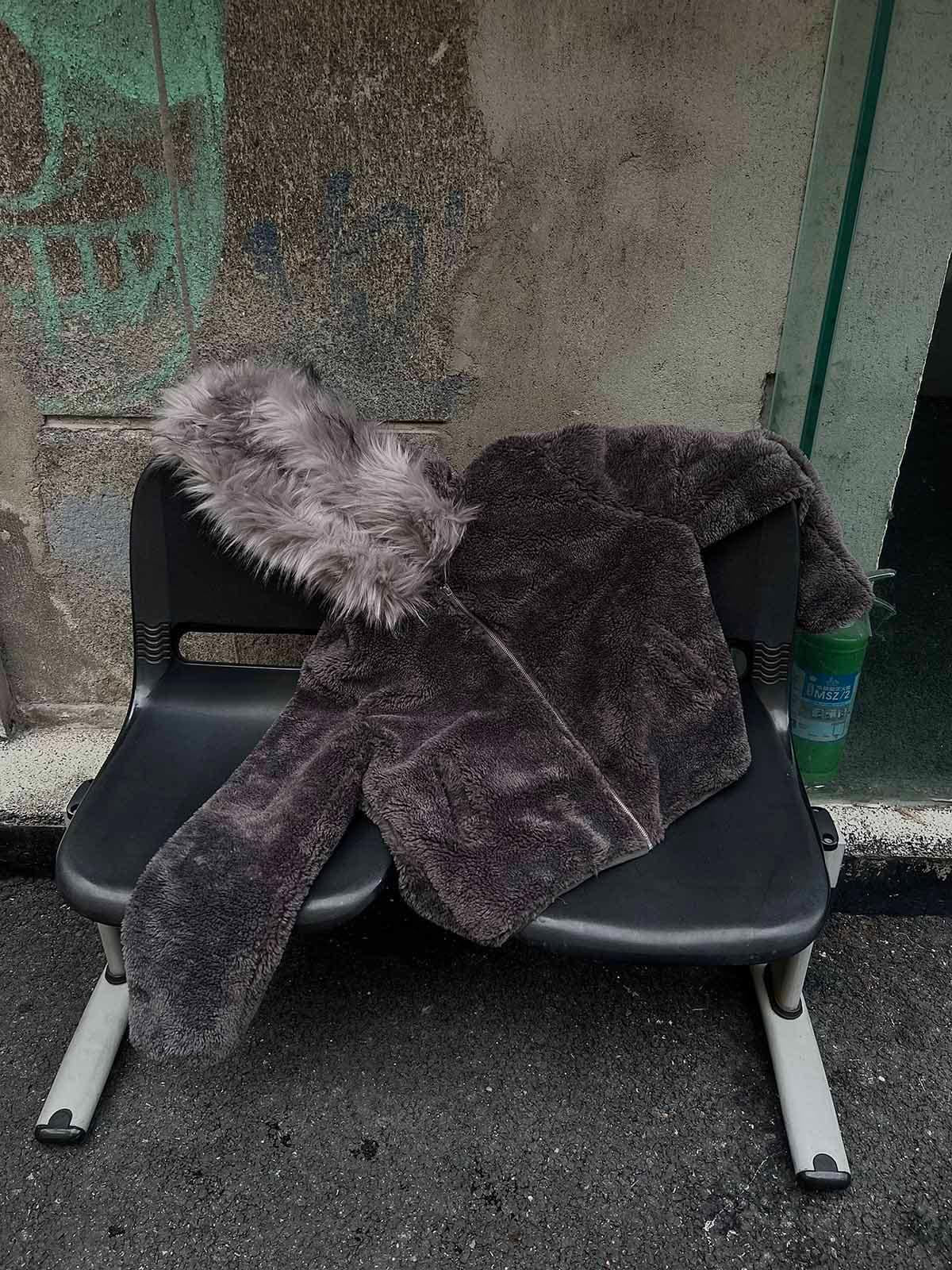Omygoods Fur Hooded Quilted Sherpa Jacket