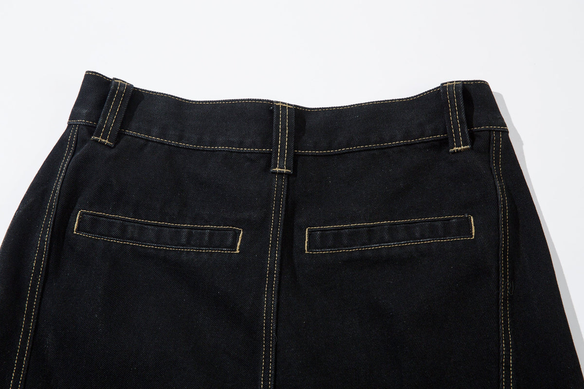 Geometric Stitch | Black Jeans for Effortless Style - OMYGOODS