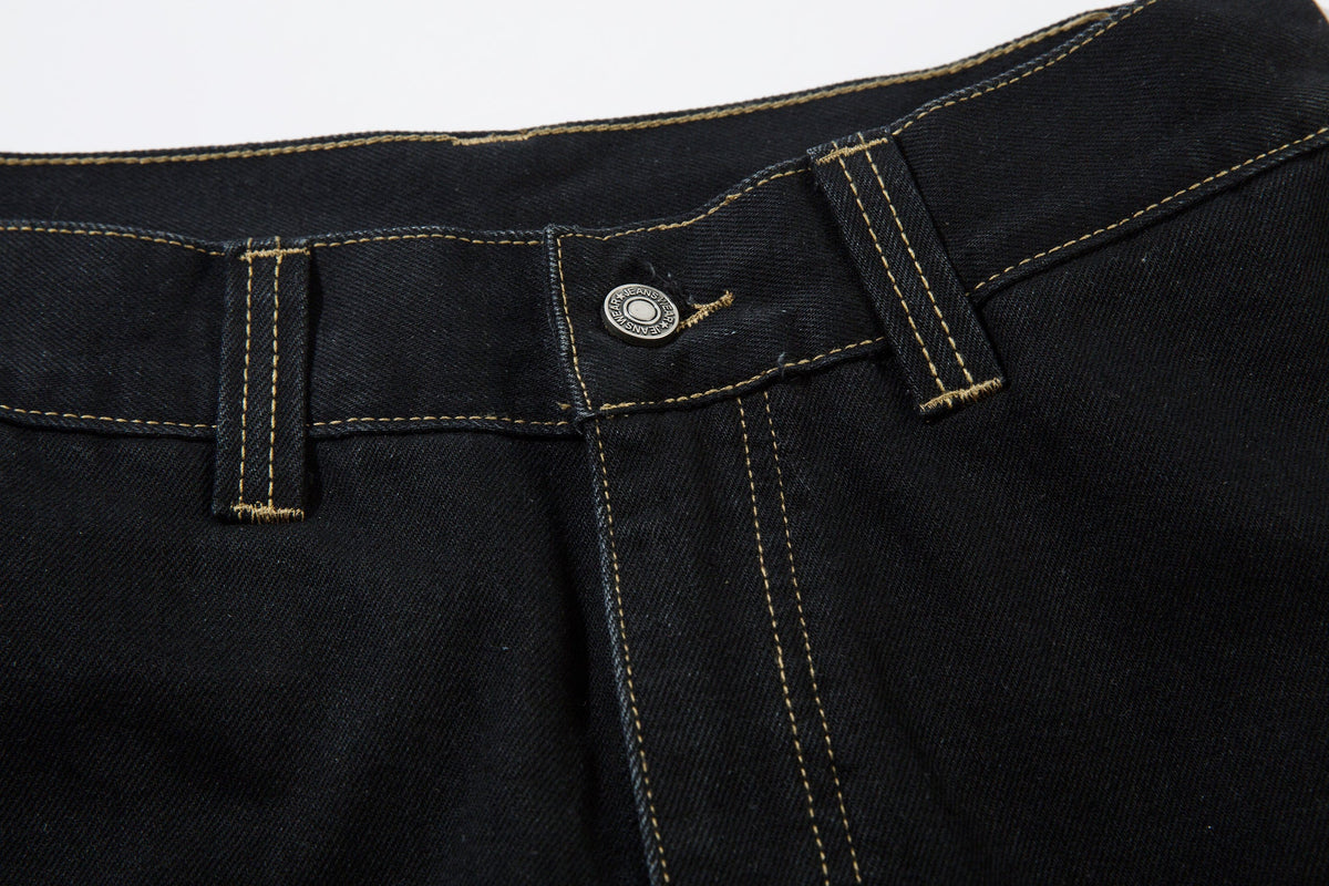 Geometric Stitch | Black Jeans for Effortless Style - OMYGOODS